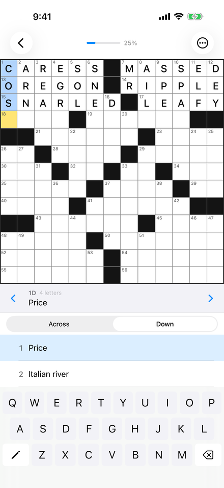 Crossword Lens: High contrast, for print that is hard to see.